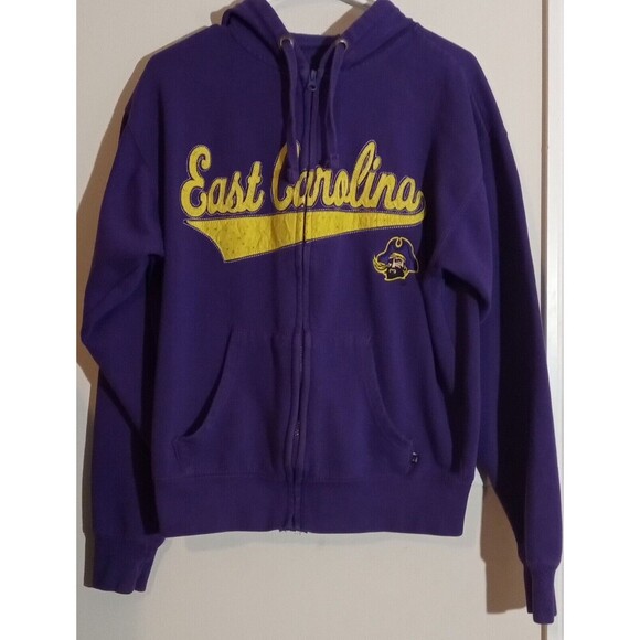 East Carolina Zip Up Hooded Jacket, Size Medium, Purple/Yellow, EUC, SeeNote - Picture 1 of 7